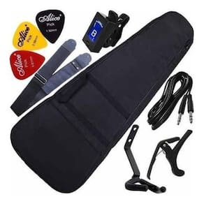 Kit Acessórios Violão Folk Com Capa + Afinador + Cabo Carbon