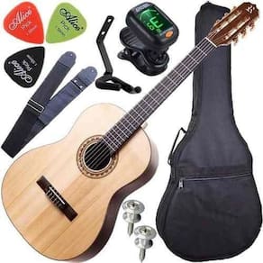 Kit Violão Acústico Cordas Nylon Tampo Maciço Rx210 Rozini