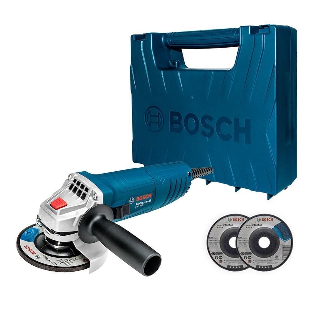 Esmerilhadeira Gws 850 Bosch 127V + 3 Discos E Maleta