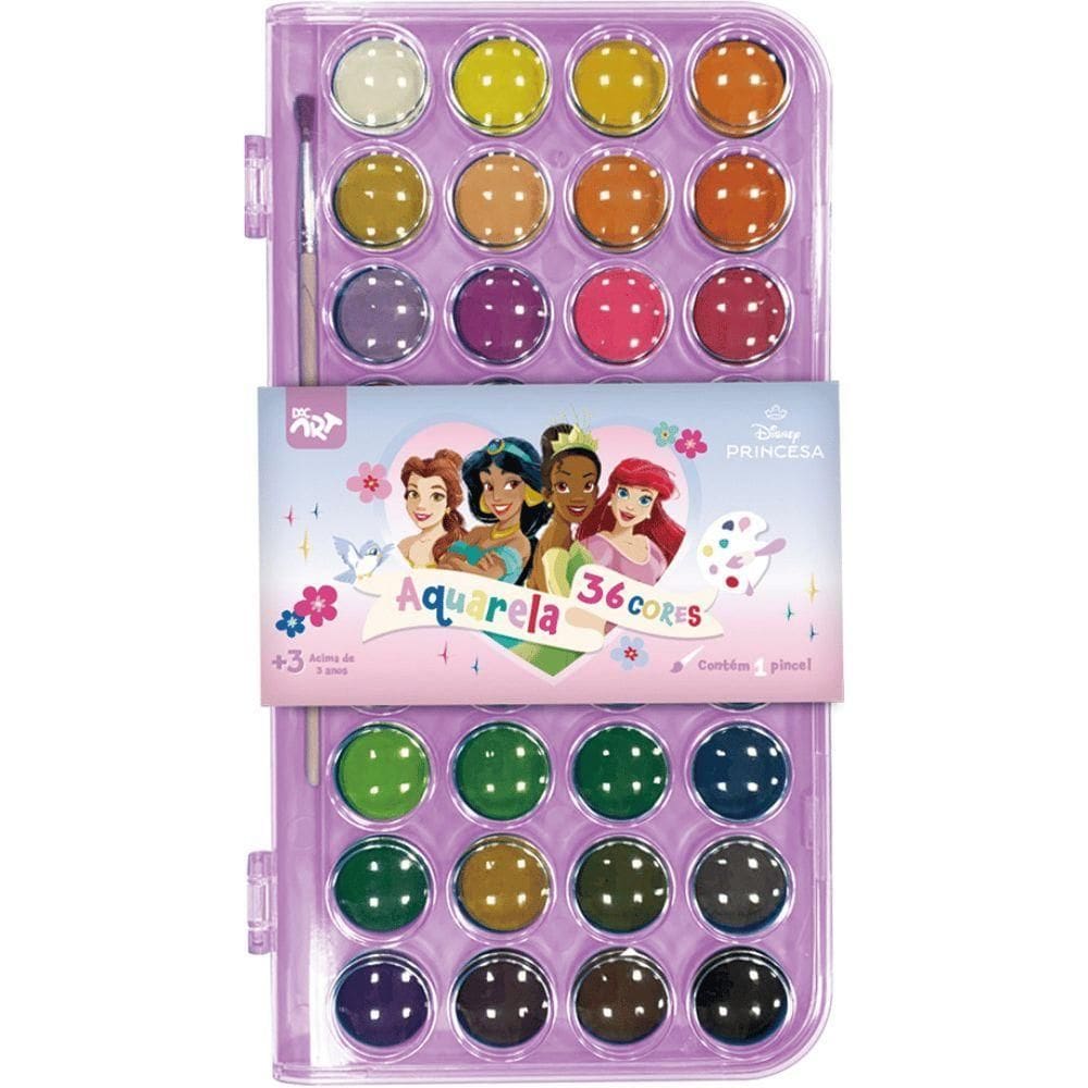 Estojo Aquarela Princesas C/ 36 Cores - Dac