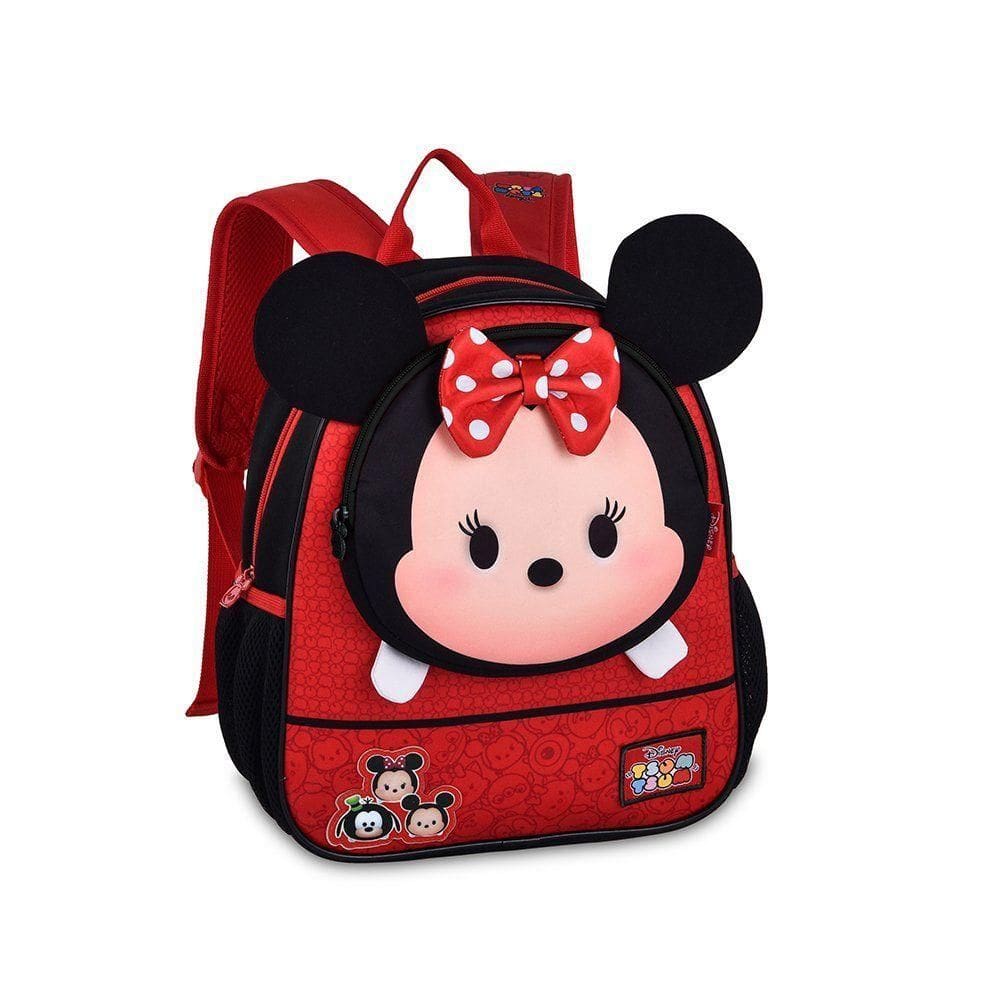 Mochila Infantil Minnie Com Orelhas 3d 33x28cm Para Escola