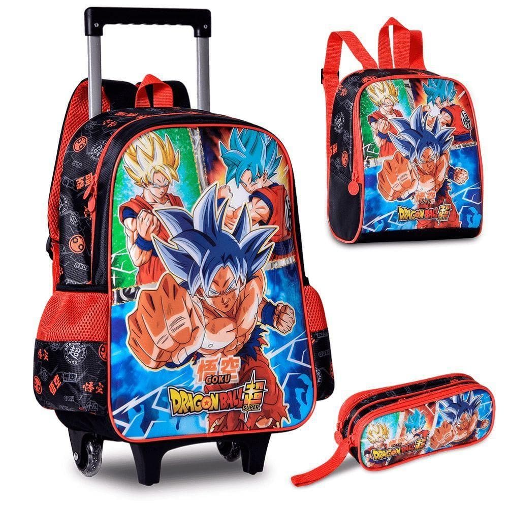 Kit Mochila De Carrinho Dragon Ball Super Clio - Mochila + Estojo + Lancheira
