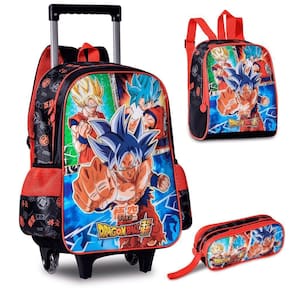 Kit Mochila De Carrinho Dragon Ball Super Clio - Mochila + Estojo + Lancheira