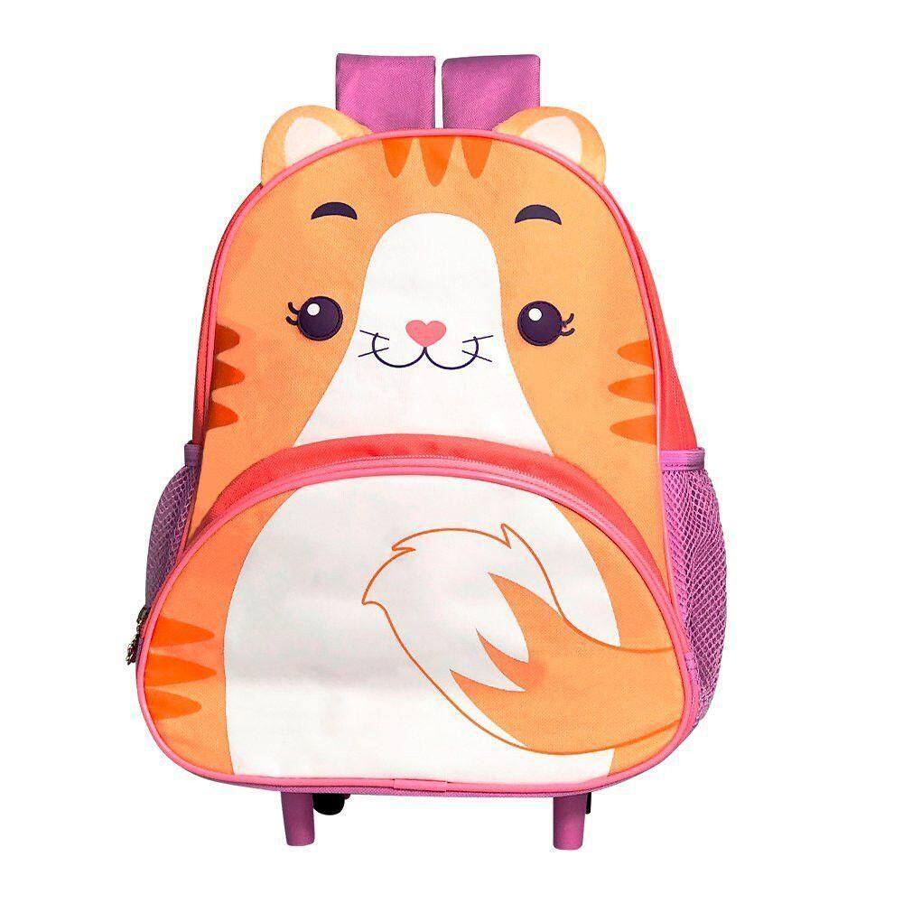 Mochila Infantil De Rodinha Gato Com Alça Retrátil 17 Litros