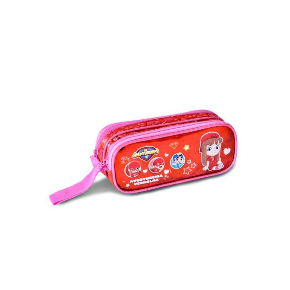 Estojo Duplo Aventureira Vermelha 21x9,5x6cm Av24036f Clio