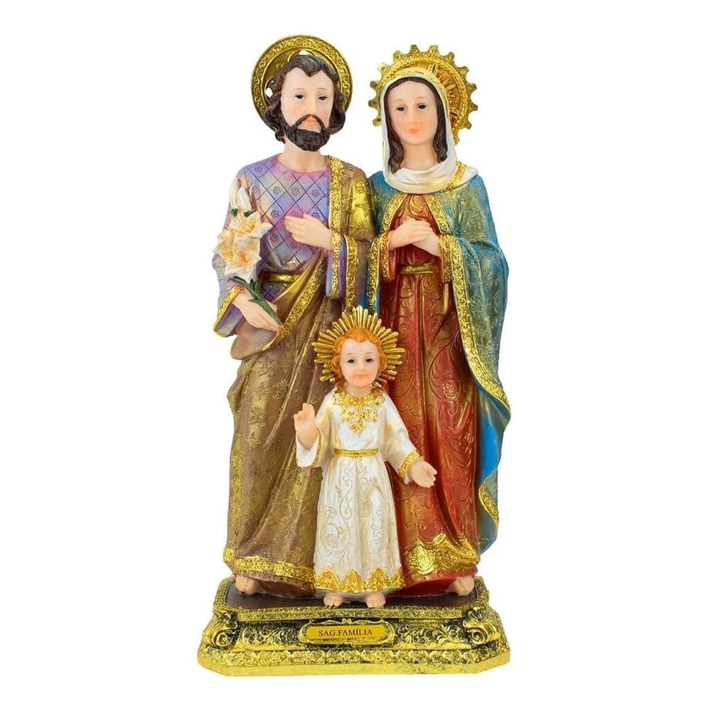 Imagem Estátua Sagrada Família 41cm - Enfeite Resina