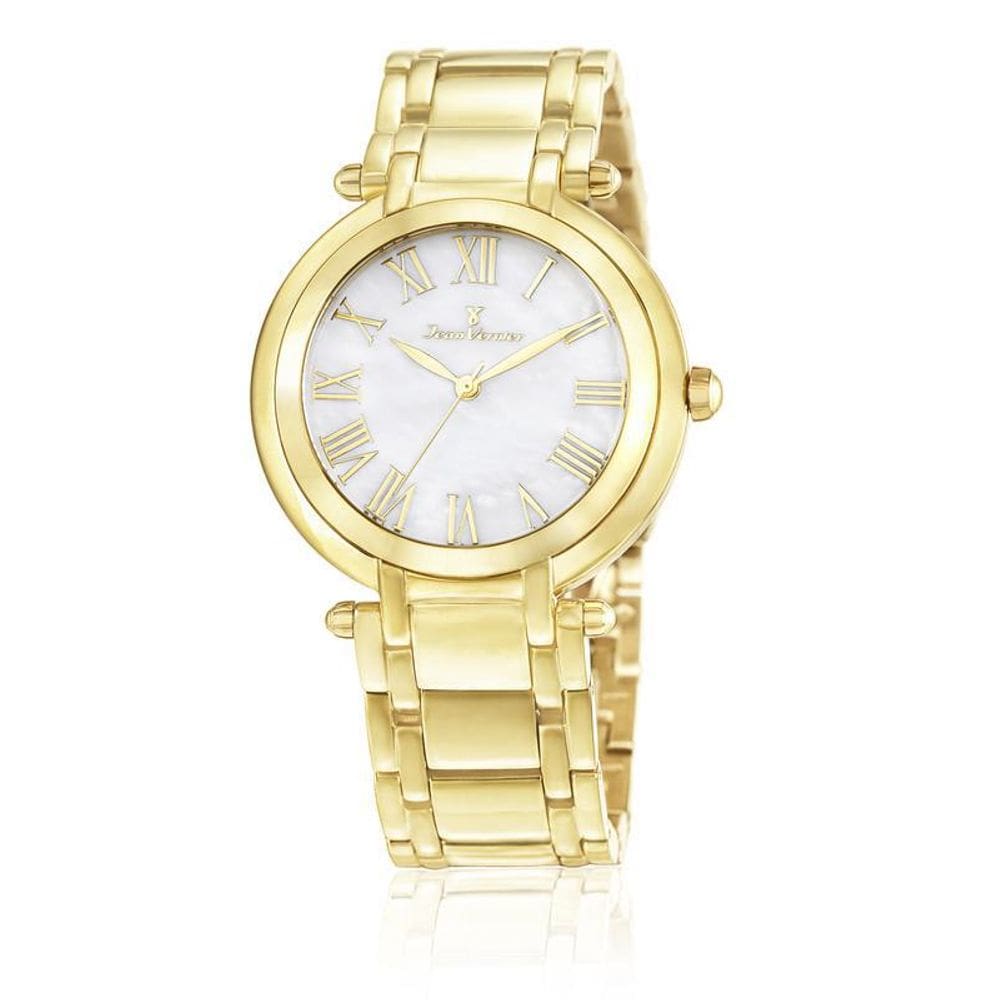 Relógio De Pulso Jean Vernier Aço Dourado Jv01001