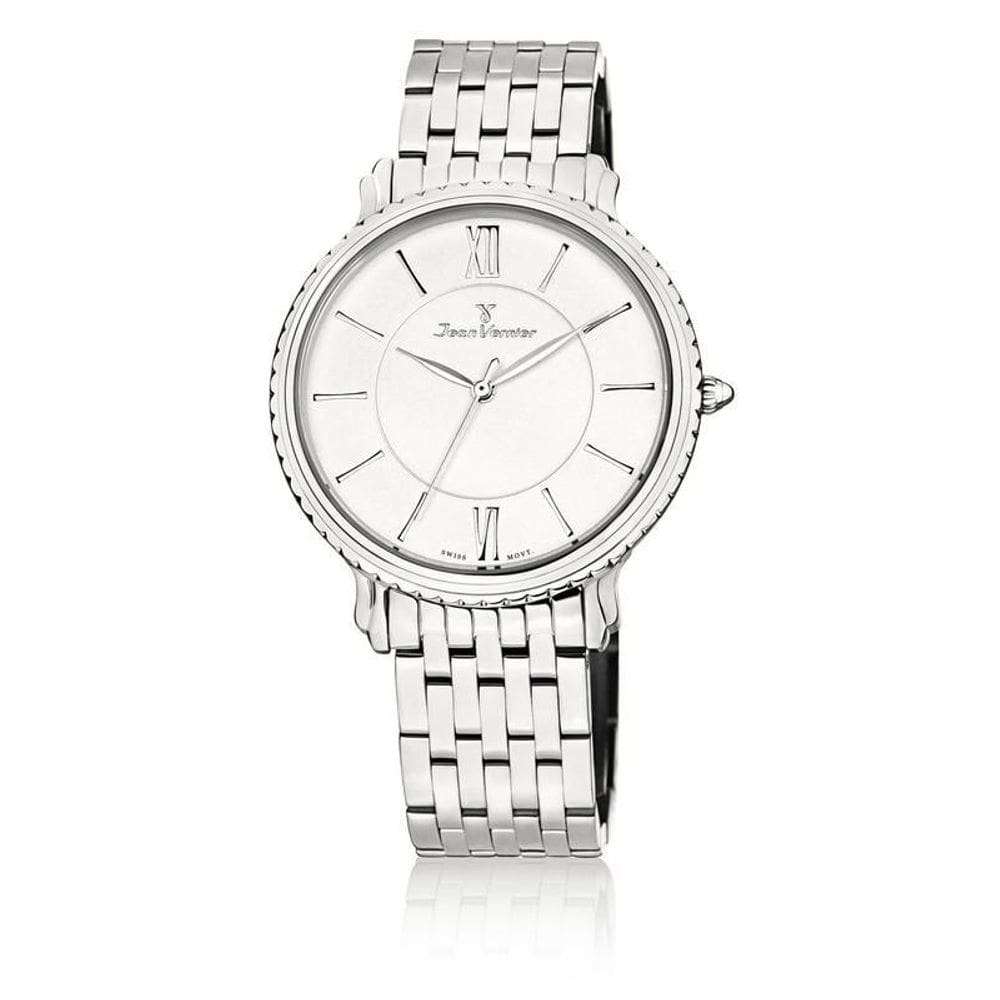 Relógio De Pulso Jean Vernier Masculino Aço Jv01026