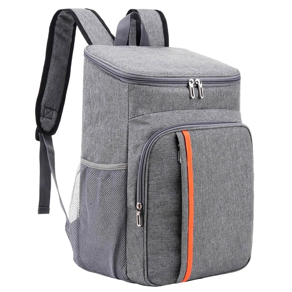 Mochila Térmica Cooler 18L com Isolamento, Alças Acolchoadas e 5 Compartimentos – Ideal para Viagens, Piqueniques, Trabalho e Lazer - Cinza