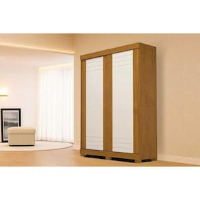 Guarda Roupa Solteiro 2 Portas e 2 Gavetas Ayla Flex Cinamomo/Cinamomo ou Off White - ACP