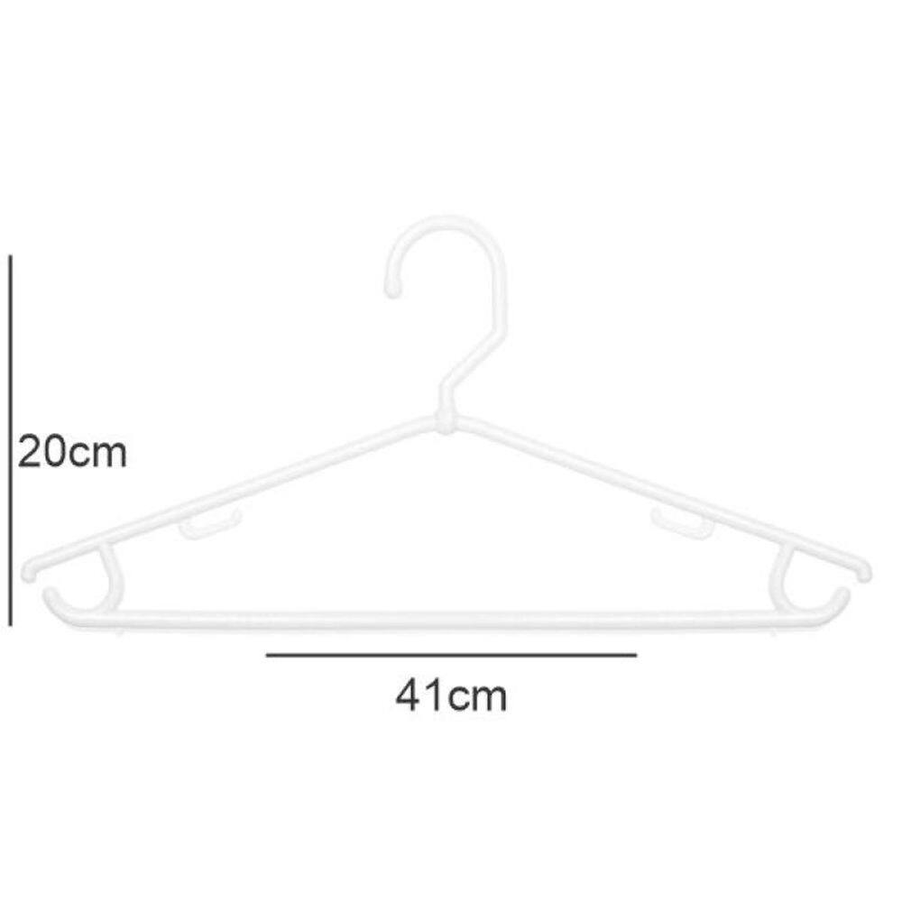 Cabide Plastico Branco Fixo Fino Cavado 41cm (004004)