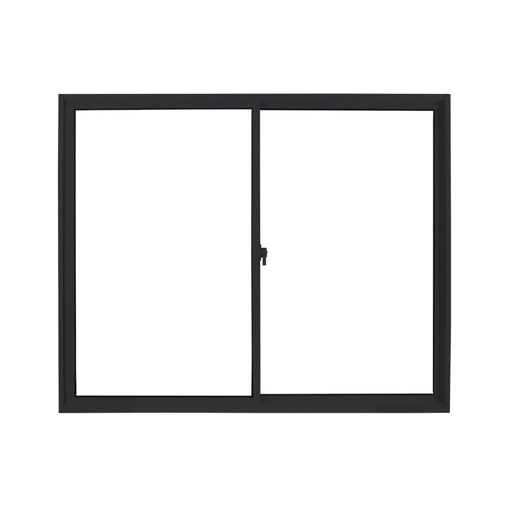Janela de Aluminio de Correr 100x150cm 2 Folhas com Sólida Preto