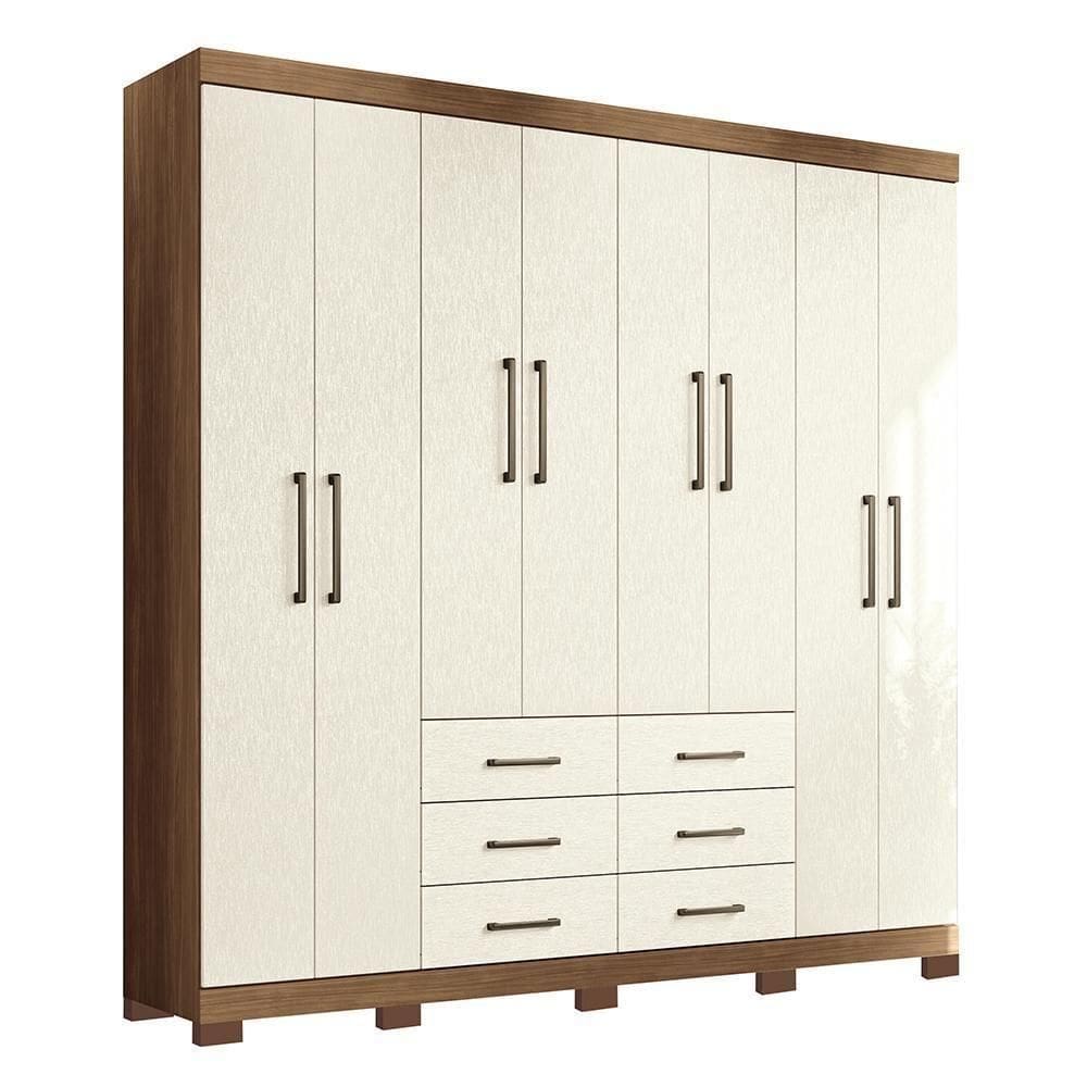 Guarda Roupa Casal Liverpool 8 Portas 6 Gavetas Jatobá-areia Com Pés - Santos Andirá Jatobá-areia