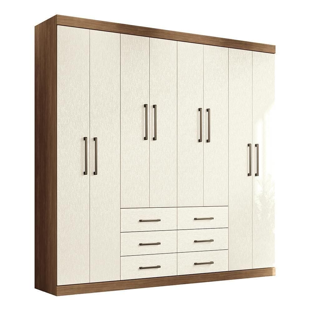 Guarda Roupa Casal Liverpool 8 Portas 6 Gavetas Jatobá-areia - Santos Andirá Jatobá-areia