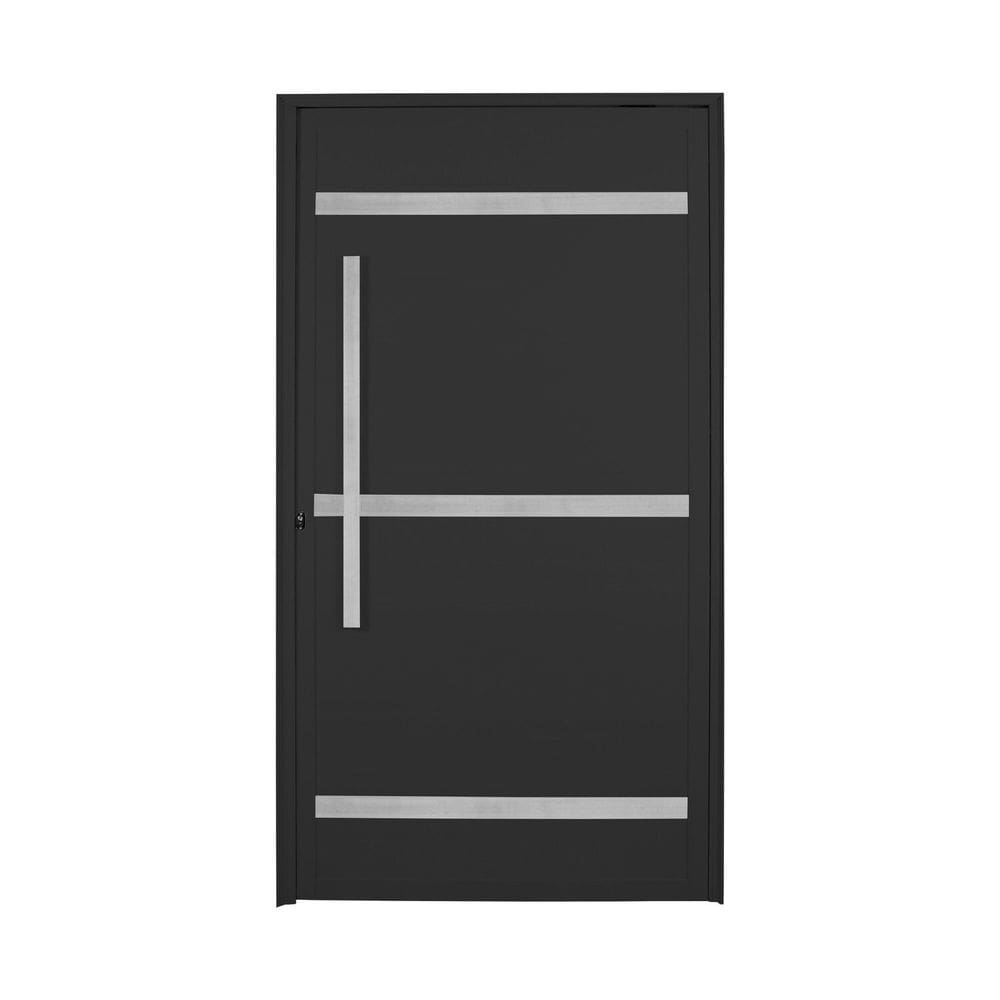 Porta de Aluminio Pivotante 220x110cm Lambril Project Preto