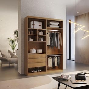 Closet Solteiro Fenix Com 3 Gavetas E 8 Prateleiras Rufato Imbuia