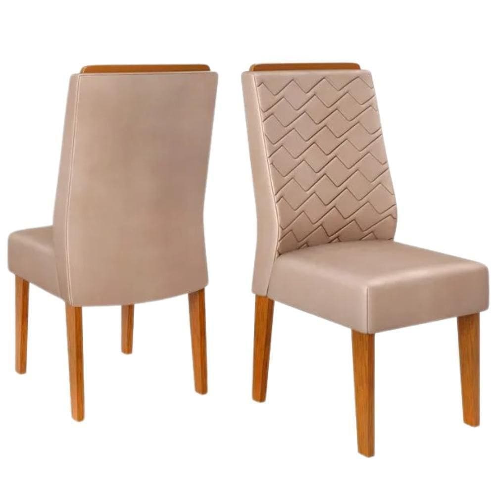 Kit 2 Cadeiras De Jantar Estofadas Lidia Veludo Kraft Freijo Dj Moveis Veludo Kraft Freijo