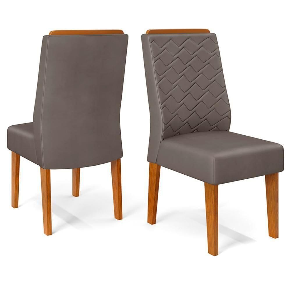 Kit 2 Cadeiras De Jantar Estofadas Lidia Veludo Lunar Freijo Dj Moveis Veludo Lunar Freijó