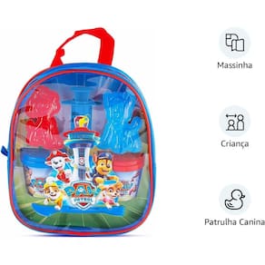 Kit Mochila 3 C/ Potes De Massinhas Moldes Patrulha Canina
