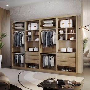 Closet Casal Fenix Premium 6 Gavetas 16 Prateleiras Rufato Imbuia