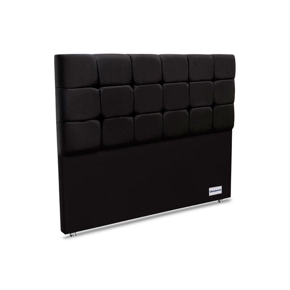 Cabeceira Cama Box Estofada Piave Linho Queen - Linho Preto - Ortobom