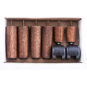 Kit 06 Pés Cama Box Com Rodinhas Silicone Não Risca Piso