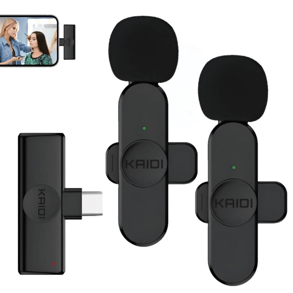 Sistema Microfone Duplo Kaidi Kmf6-C Wireless Usb-C
