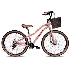 Bicicleta Viena Aro 29 Freio Disco 21v Com Cestão Colli Cor Bronze Tamanho Do Quadro 17 Rosa