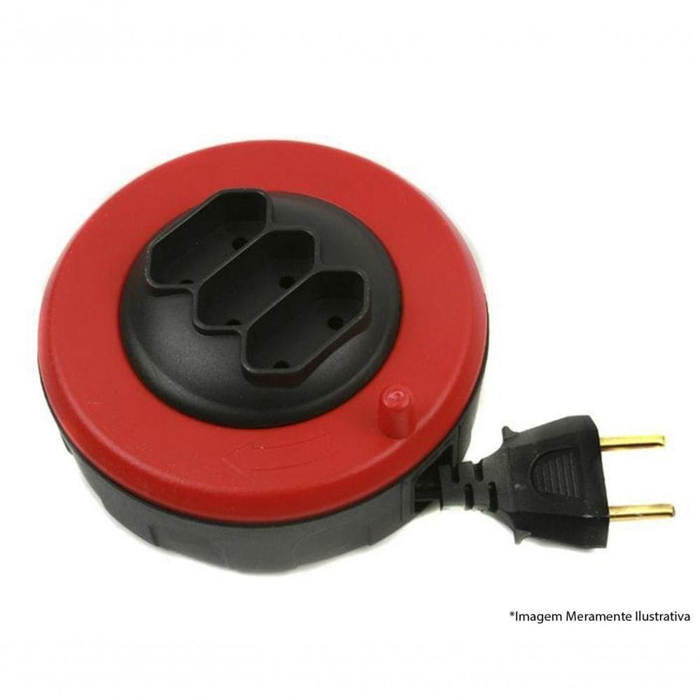 Extensão Eletrica Retratil 5 Metros Pop Spin Daneva 3 Tomada