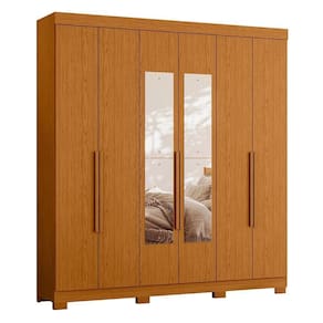 Guarda Roupa Casal Vinci 6 Portas Cinamomo Com Espelho - Móveis Albatroz Cinamomo