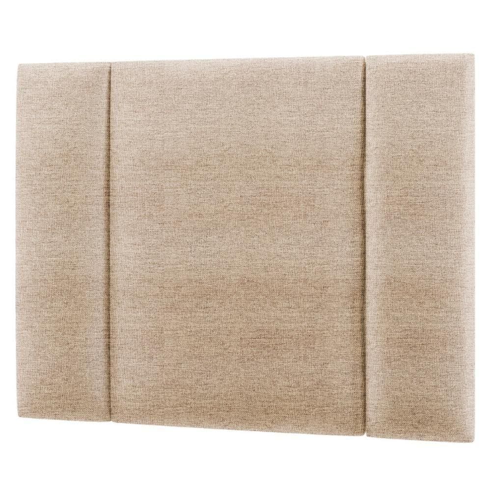 Cabeceira Modulada Solteiro 90 Cm Com Led Linho Bege Milani Store Bege