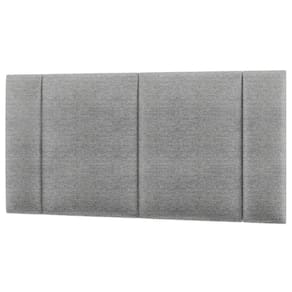 Cabeceira Modulada Casal 140 Cm Com Led Linho Cinza Milani Store Cinza