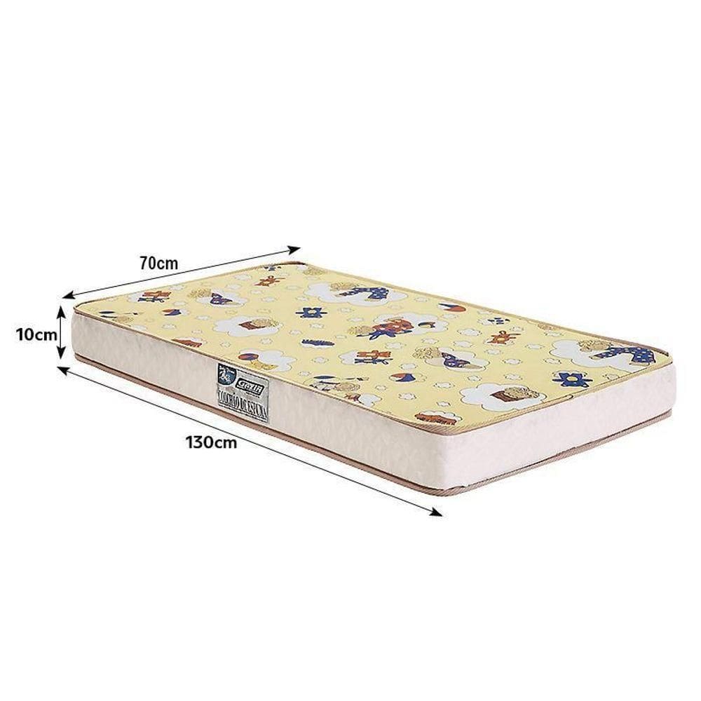 Berço Mini Cama Classic Areia Fosco Com Pés Amadeirado E Colchão Supreme - Reller Móveis Areia Fosco