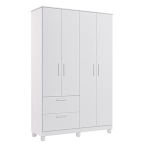Guarda Roupa Infantil Jujuba 4 Portas E 2 Gavetas Branco - Permóbili Baby Branco