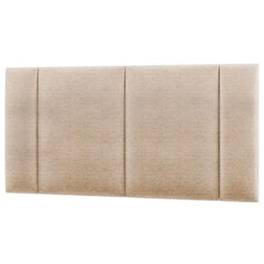 Cabeceira Modulada Casal 140 Cm Com Led Linho Bege Milani Store Bege