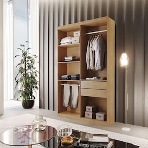 Closet Solteiro Hera 2 Gavetas 4 Prateleiras Mdf Rufato Imbuia