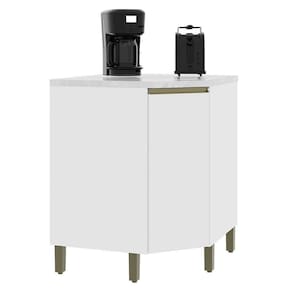 Balcão De Canto Dinamarca 1 Porta Branco Com Tampo Mdp - Indékes Branco