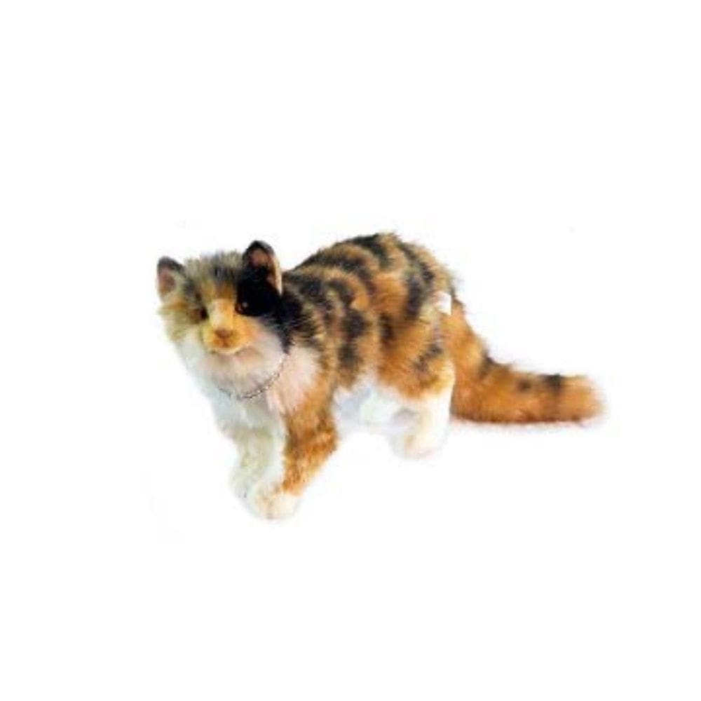 Gato de pelúcia Hansa Calico de cabelos compridos Alamo Cat Betty 30cm