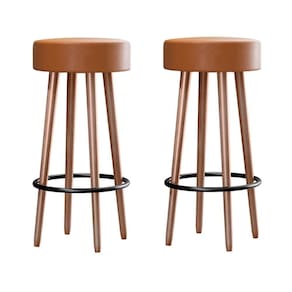 Kit 2 Banquetas Berlin 70cm Couríssimo Amarula - Salaone Amarula
