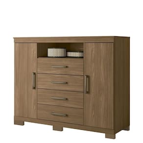 Cômoda Havana Master 2 Portas E 4 Gavetas Jatobá Com Pés - Santos Andirá Jatobá