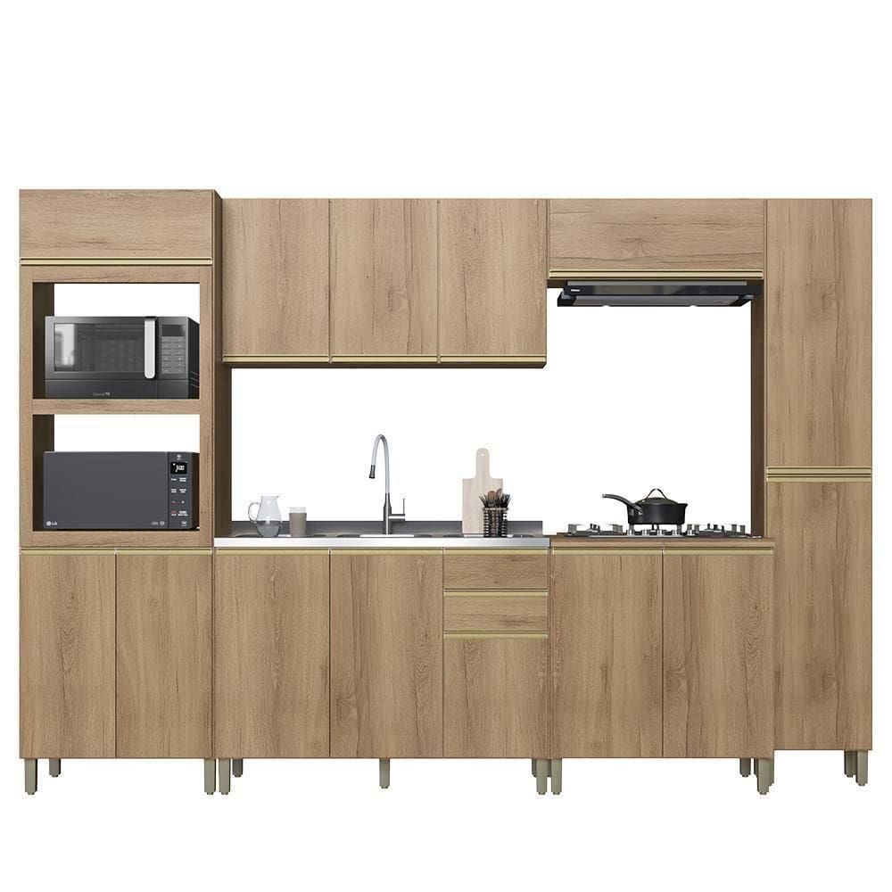 Cozinha Modulada Dinamarca 6 Peças Com Torre Quente 2 Fornos Castani - Indékes Castani