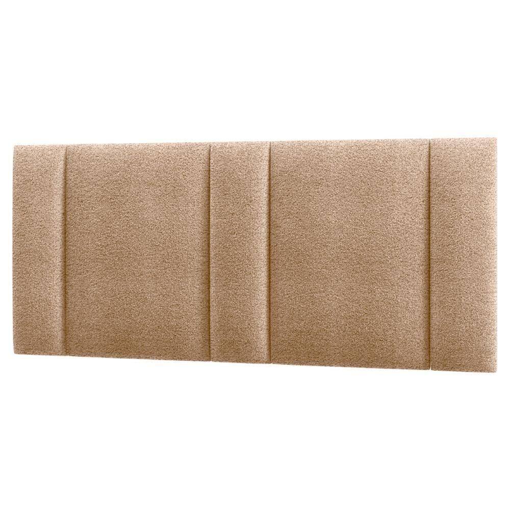 Cabeceira Modulada Queen 160 Cm Com Led Boucle Bege Milani Store Bege