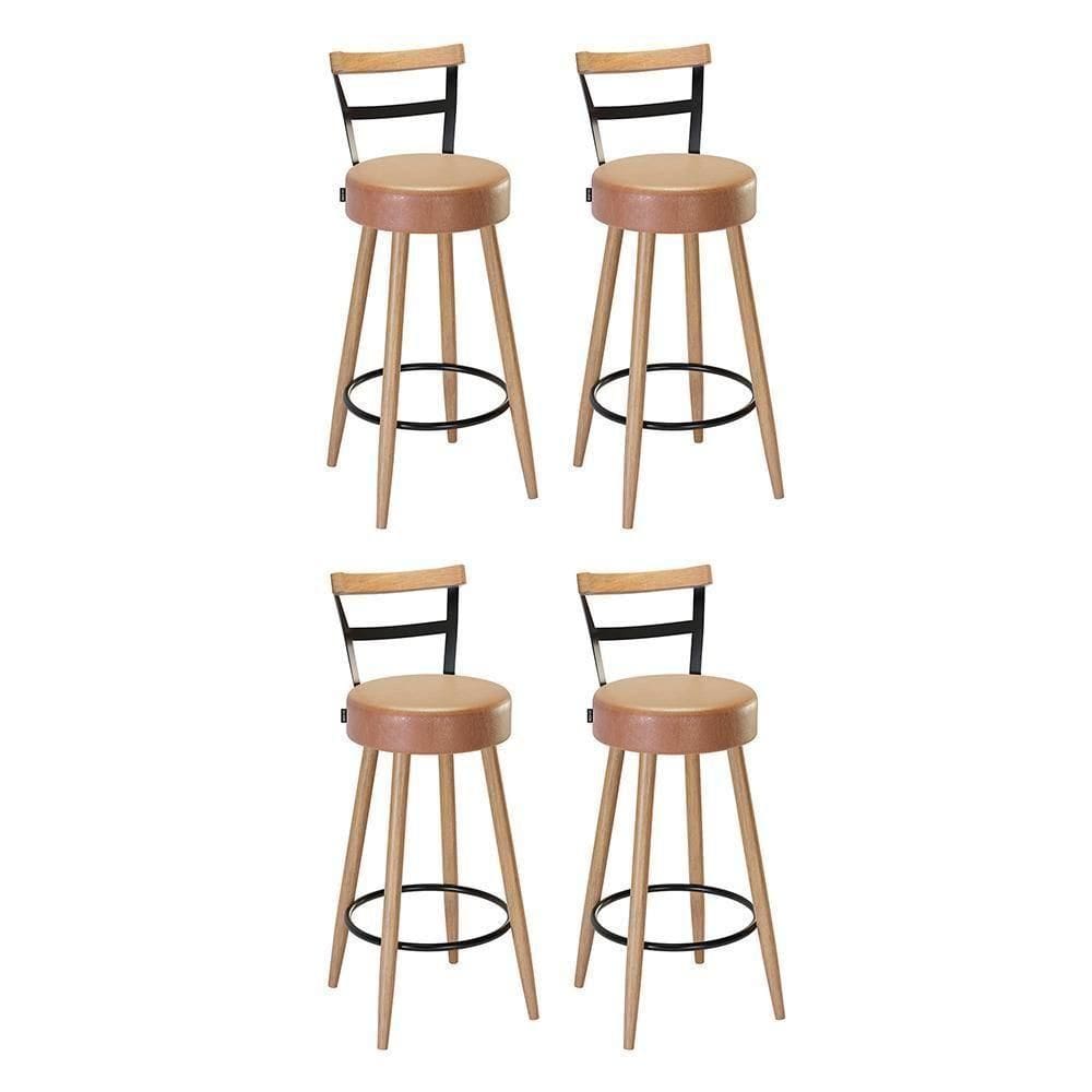 Kit 4 Banquetas Moscou 98cm Couríssimo Amarula - Salaone Amarula