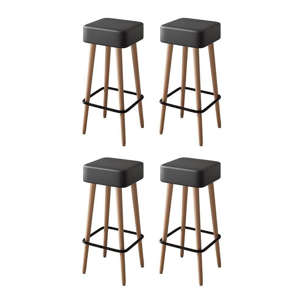Kit 4 Banquetas Dubai 70cm Couríssimo Preto - Salaone Preto