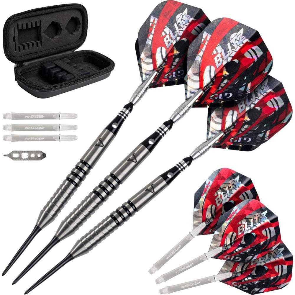 Conjunto de dardos Viper Blitz 95 com ponta de aço tungstênio 26g com estojo