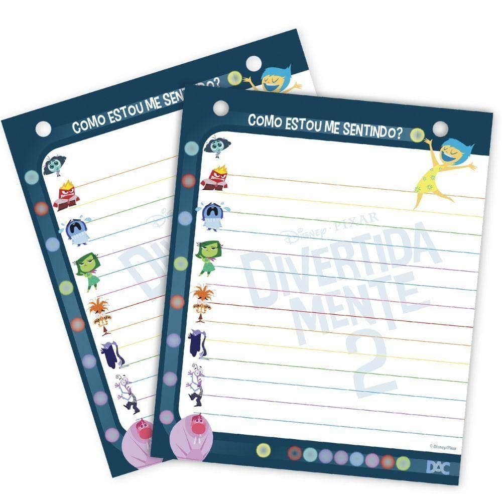 Mini Ficheiro Vertical Divertidamente Disney 80 Folhas Dac