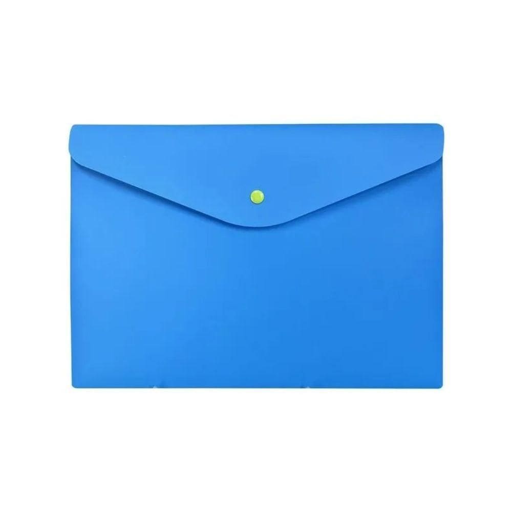 Envelope Plástico Com Botão A4 Azul - Dello