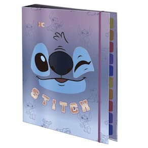 Fichário Colegial Argolado C/ Elástico Stitch - 48 Folhas - Dac