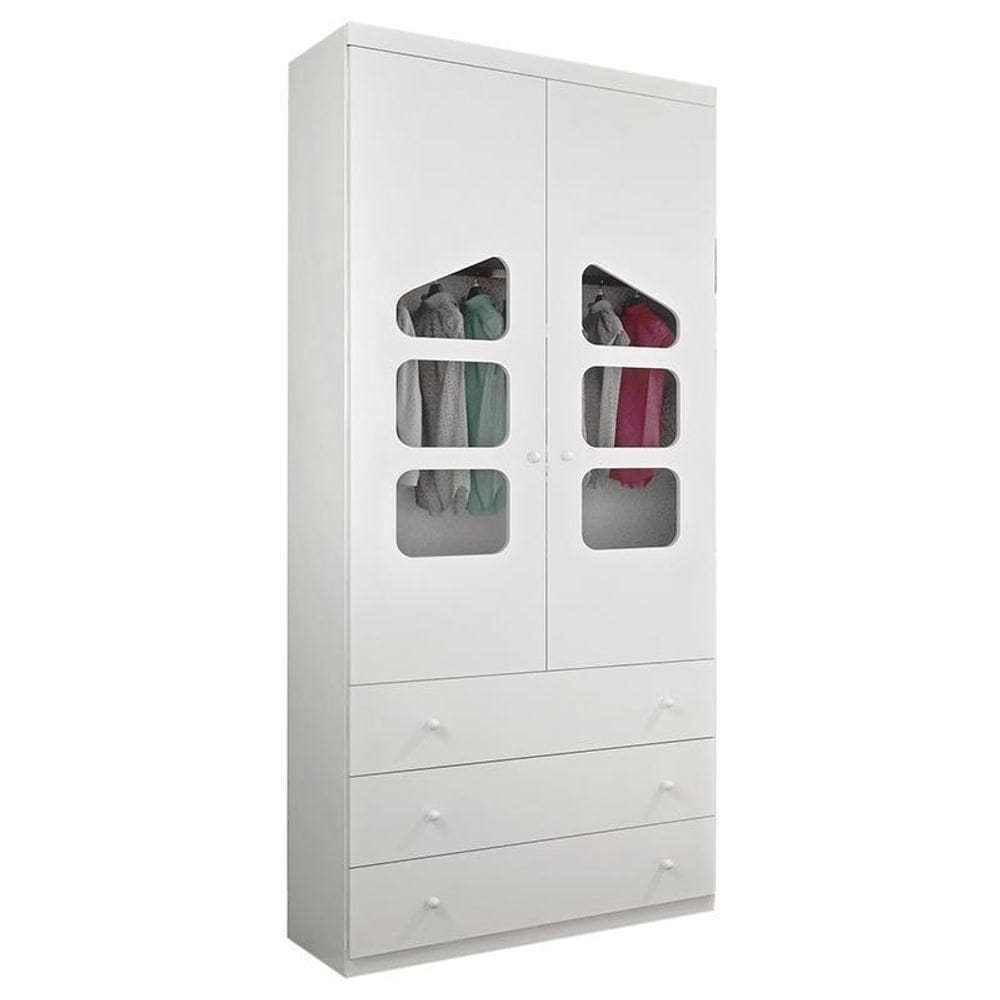 Guarda Roupa Infantil Eloisa 2 Portas E 3 Gavetas Branco - Phoenix Baby Branco