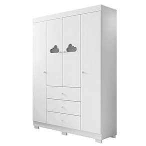 Guarda Roupa Infantil Ane 4 Portas E 3 Gavetas Branco - Phoenix Baby Branco